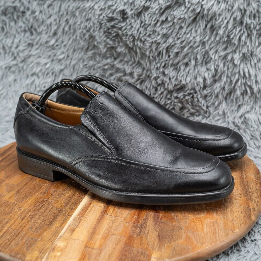 Mens Geox U Federico Z Slip‎ Ons - Black Leather, Size 9.5 US /42.5 EU